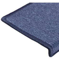 Tapis d'escalier 15 pcs 65x21x4 cm Bleu