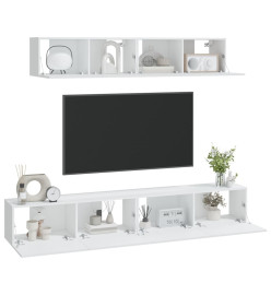 Ensemble de meubles TV 4 pcs Blanc Bois d'ingénierie