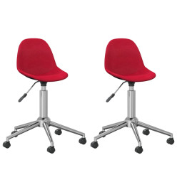 Chaises pivotantes à manger lot de 2 rouge bordeaux tissu