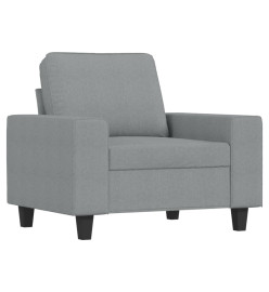 Fauteuil avec repose-pied Gris clair 60 cm Tissu