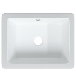 Évier salle de bain blanc 39x30x18,5 cm rectangulaire céramique