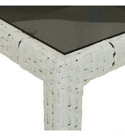 Ensemble à manger de jardin et coussins 7 pcs blanc rotin verre