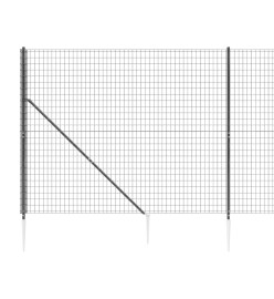 Clôture en treillis métallique et ancrage anthracite 1,6x10 m