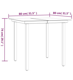 Ensemble à manger de jardin 5 pcs résine tressée acier