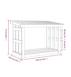 Support pour bois de chauffage 108x64,5x77 cm Bois de pin