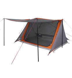 Tente de camping 2 personnes gris et orange imperméable