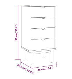 Commode OTTA 46x39,5x90 cm Bois de pin massif