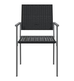 Chaises de jardin lot de 4 noir 54x62,5x89 cm résine tressée