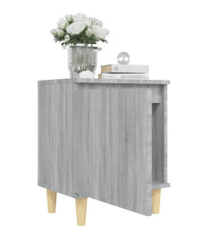 Table de chevet avec pieds en bois Sonoma gris 40x30x50 cm