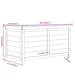 Boîte à coussins extérieur Anthracite 100x50x56 cm Sapin massif