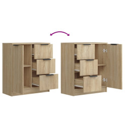 Buffets 2 pcs Chêne sonoma 60x30x70 cm Bois d'ingénierie