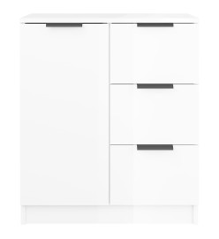 Buffets 2 pcs Blanc brillant 60x30x70 cm Bois d'ingénierie