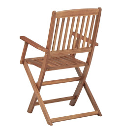 Chaises pliables de jardin 8 pcs avec coussins Bois d'acacia