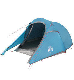 Tente de camping tunnel 3 personnes bleu imperméable