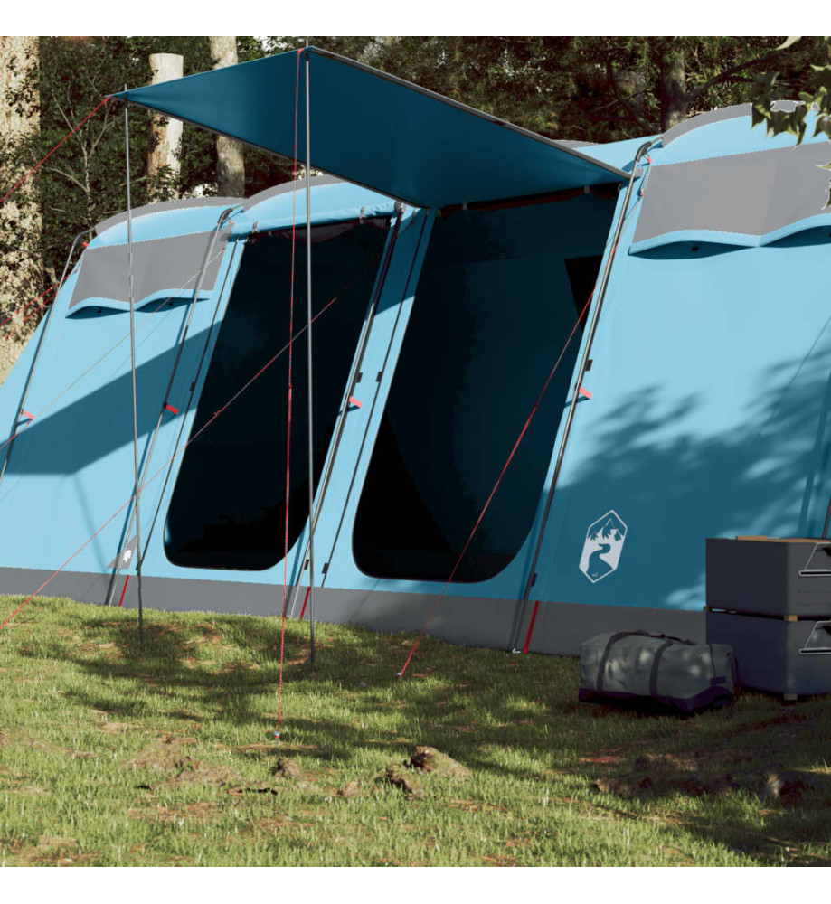 Tente de camping tunnel 8 personnes bleu imperméable