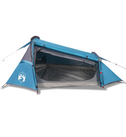 Tente de camping tunnel 2 personnes bleu imperméable