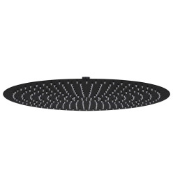 Pomme de douche pluie Acier inoxydable 50 cm Ronde Noir