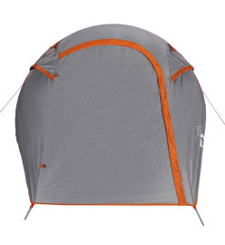 Tente de camping tunnel 2 personnes gris et orange imperméable