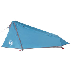 Tente de camping tunnel 1 personne bleu imperméable