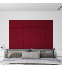 Panneaux muraux 12 pcs Rouge bordeaux 90x30 cm Velours 3,24 m²