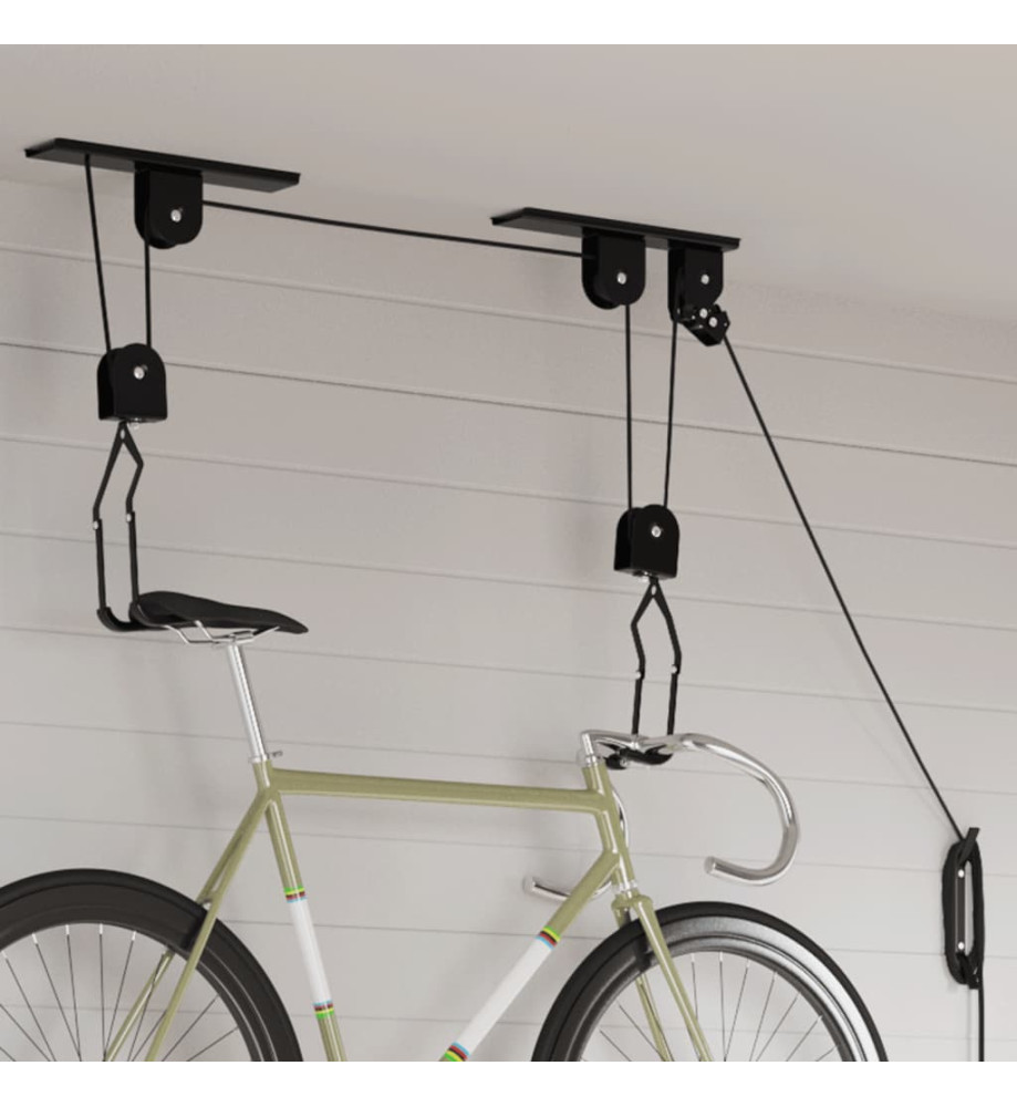 Palans à vélo avec support de plafond 2 pcs 20 kg