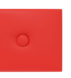 Panneaux muraux 12 pcs Rouge 60x15 cm Similicuir 1,08 m²