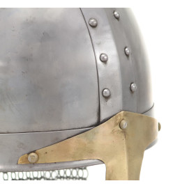 Casque de chevalier croisé antique pour GN Argenté Acier