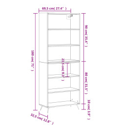 Buffet blanc 69,5x32,5x180 cm bois d'ingénierie