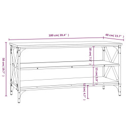 Meuble TV Chêne sonoma 100x40x50 cm Bois d'ingénierie