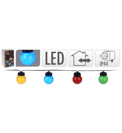 ProGarden Ensemble d'éclairage à LED de fête 20 ampoules multicolores