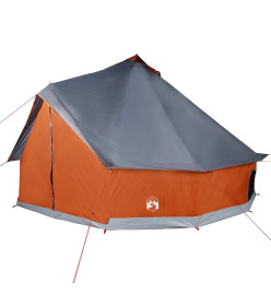 Tente familiale tipi 10 personnes gris et orange imperméable