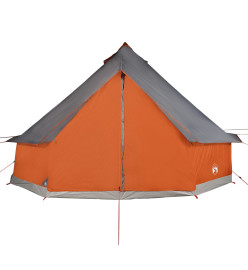 Tente familiale tipi 10 personnes gris et orange imperméable