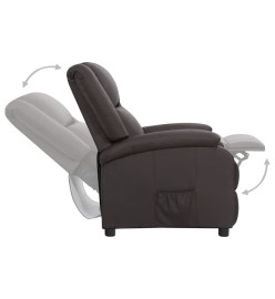 Fauteuil inclinable marron cuir véritable