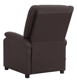 Fauteuil inclinable marron cuir véritable