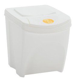 Poubelles à ordures empilables 3 pcs Blanc 75 L Polypropylène