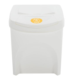 Poubelles à ordures empilables 3 pcs Blanc 75 L Polypropylène