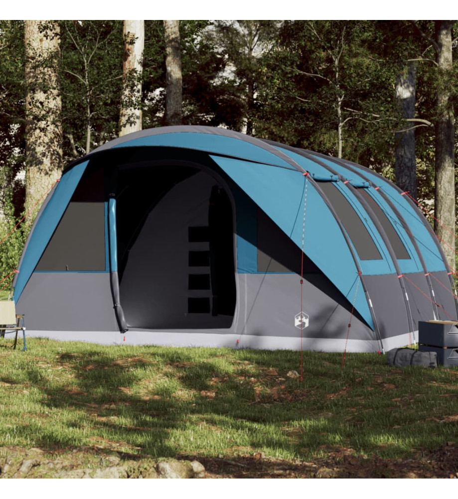 Tente de camping tunnel 7 personnes bleu imperméable