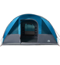 Tente de camping tunnel 7 personnes bleu imperméable