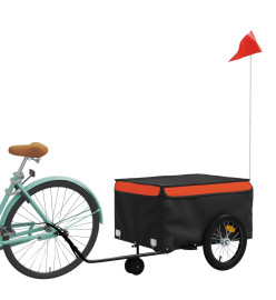 Remorque de vélo noir et orange 45 kg fer