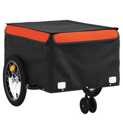 Remorque de vélo noir et orange 45 kg fer