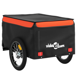 Remorque de vélo noir et orange 45 kg fer