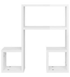 Étagères murales 2 pcs Blanc brillant 50x15x50 cm Aggloméré