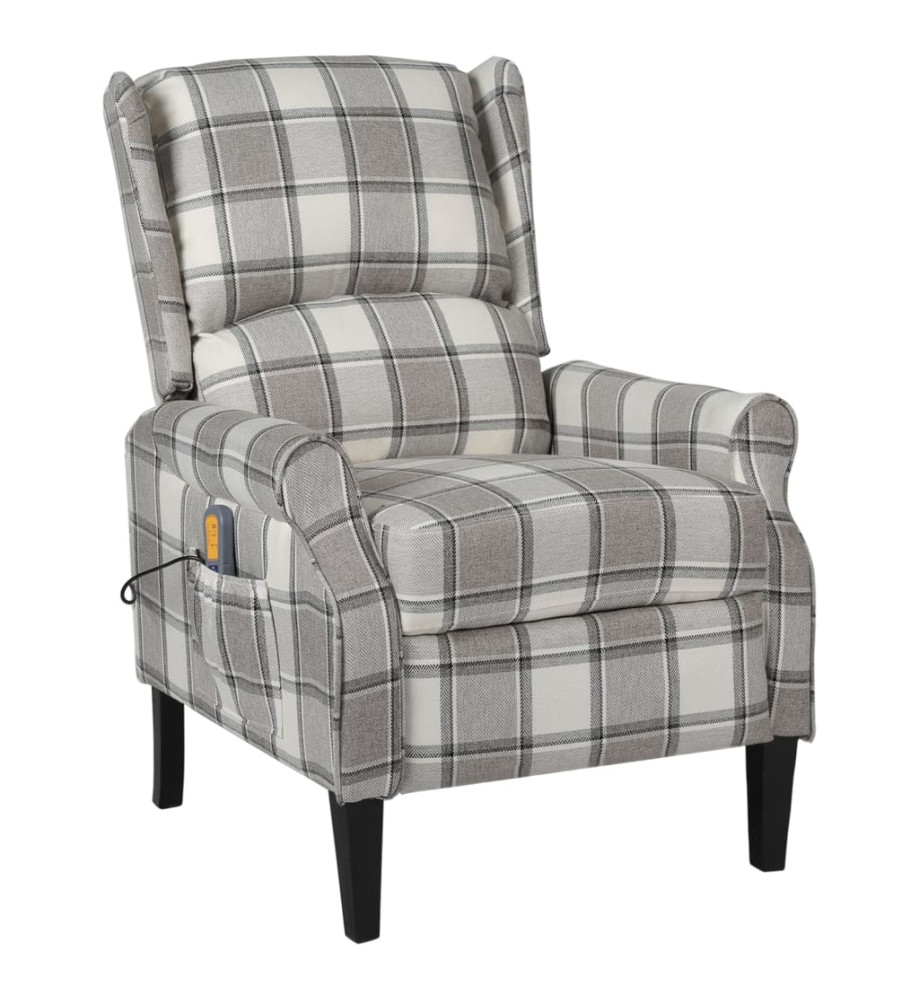 Fauteuil de massage inclinable Gris Tissu