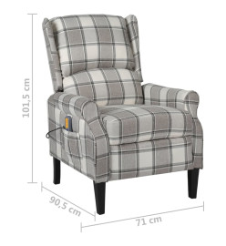 Fauteuil de massage inclinable Gris Tissu