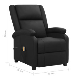 Fauteuil de massage noir cuir véritable