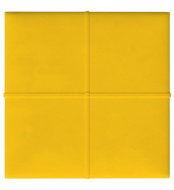 Panneaux muraux 12 pcs Jaune 30x30 cm Velours 1,08 m²