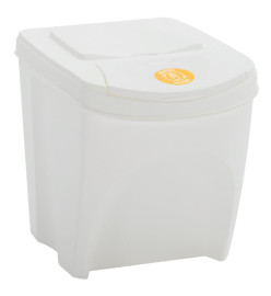 Poubelles à ordures empilables 4 pcs Blanc 100 L Polypropylène