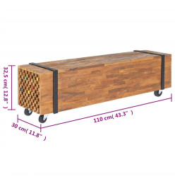 Meuble TV 110x30x32,5 cm Bois de teck massif