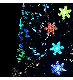 Sapin de Noël et flocons de neige LED Noir 120 cm Fibre optique