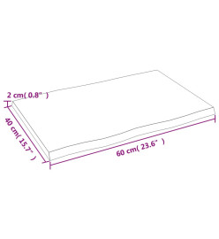 Dessus de table bois chêne massif non traité bordure assortie